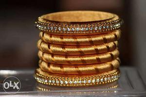 Golden thread bangles