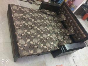 Gray Floral Sofa Bed