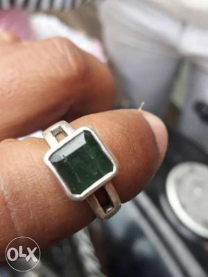 Green Gem Silver Ring