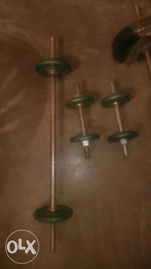 Gym plates with rods, 2 and half kg= 4 plates, 5