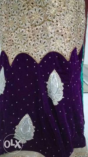 One time used heavy lehenga in beautiful violet