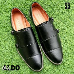 Pair Of Black Leather Aldo Shoes