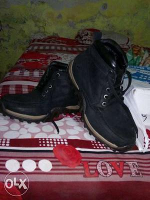 Pair Of Black Work Boots