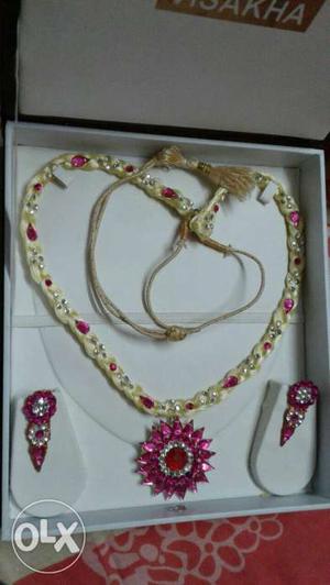 Pink And Gold Necklace In Box