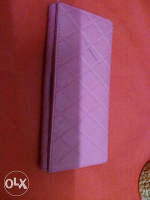 Pink Quilted Leather Long Wallet