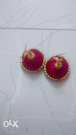 Red And Gold Hook Earrings