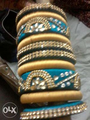 Rich party wear handmade silk thread bangles