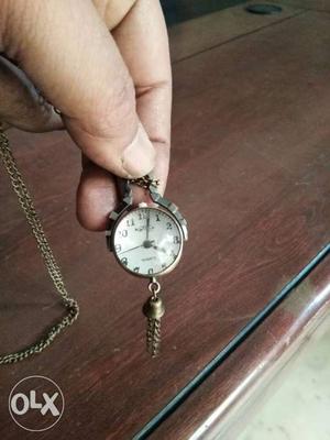 Round Silver Bezel Pocket Watch