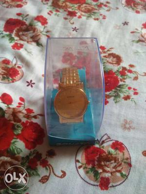 SONATA brand new gold colour watch