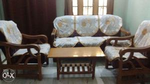 Sofa Set with Wooden Table.