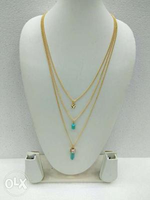 Three Gold Link Necklaces