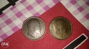 Two Edward King Emperor Coins