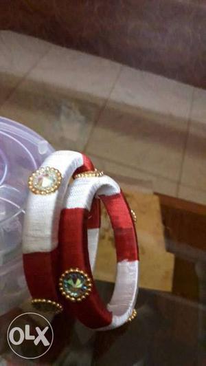 White And Red Thread Bracelets