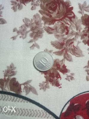 10 Indian Paise Silver Coin
