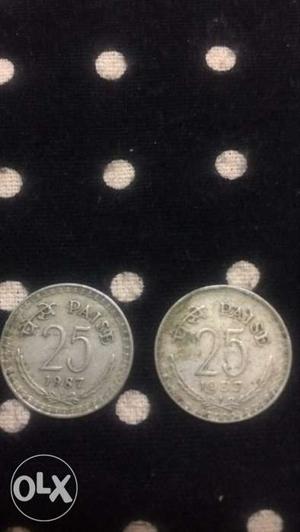 25 paise coin.  and 