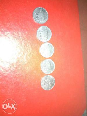 25 paise coins. Good condition.Years-