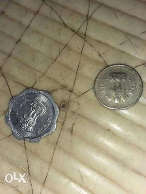 5 And 20 Indian Paise Coins