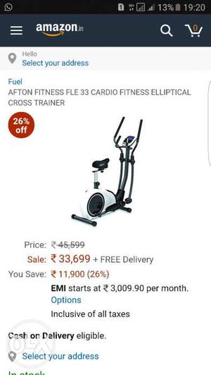 Afton Fitness Fle 33 Cardio Fitness Elliptical Cross Trainer