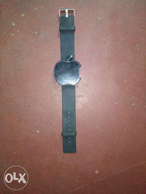 Apple Shape Watch With Black Strap