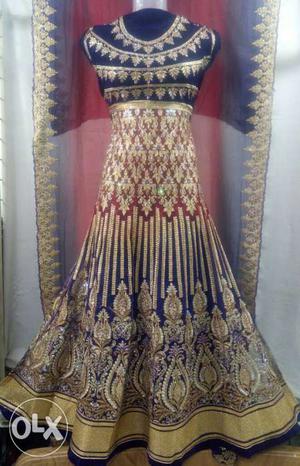 Black, Gold, And Maroon Mandala Traditional Dress