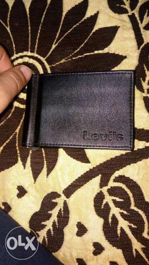 Black Leather Levi's Bi-fold Wallet