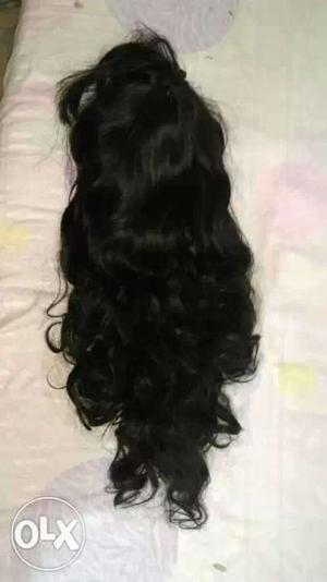 Black curly 24 inches long wig