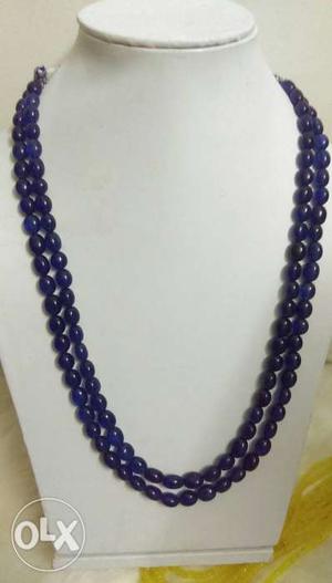 Blue Jade Two String Necklace. Natural stone.