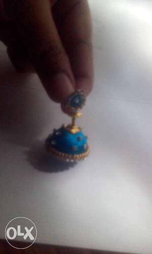 Blue Jhumka Earring