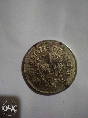 Copper U.s.a 1 Dollar Coin