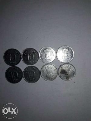 Eight Round Silver Coins