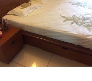 Gently Used - Custom made Teak Wood Bed Set - With Storage