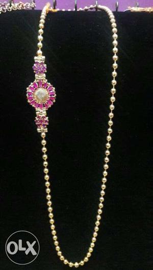 Gold And Pink Necklace