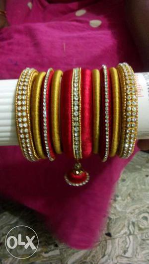 Gold And Red Bangles