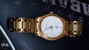 Gold-colored Sonata Anaog Watch