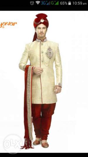 Manyavar Groom Indo- Western Dress complete set for marriage