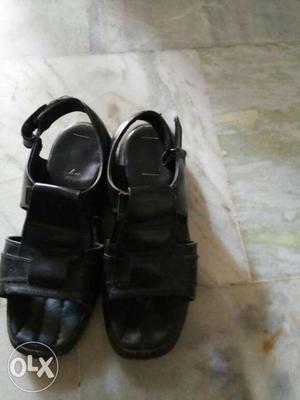 Men's Black Leather Sandals