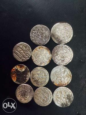 Old silver fine coins