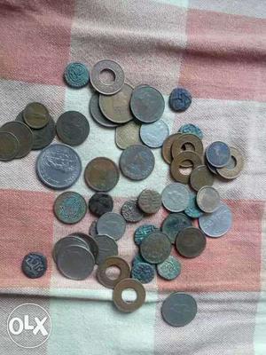 Old vintage coins of India for collection