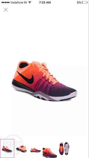 Orange-black-and-purple Nike Sneakers for women. UK size 4