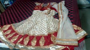 Party wear Lehanga with Sari worth 