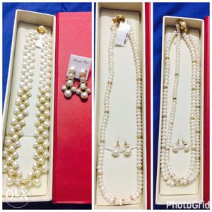 Pearls set,single ₹,double ₹,heavy ₹