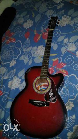 Red-burst Acoustic Guitar