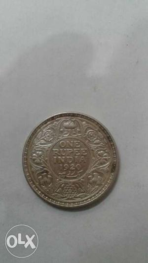 Round Copper One Rupee India Coin