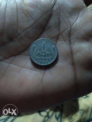 Round Silver 1/4 Rupee Coin