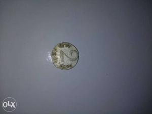 Round Silver 2 Indian Paise  Coin