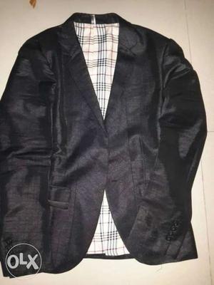 Satin Black Notch Lapel Suit Jacket