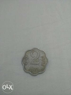 Silver 2 Paise  Scallop Coin