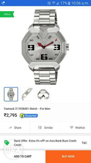 Silver Fastrack sm01 Watch