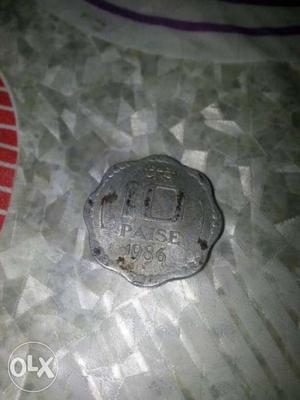 Silver Ten Paise  Coin