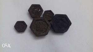 Six Black Hexagon Coins